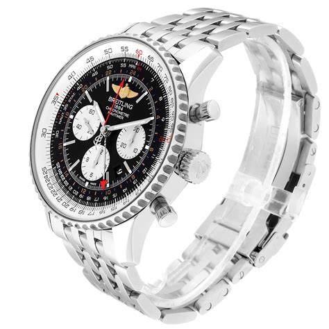 breitling navitimer black steel mens watch